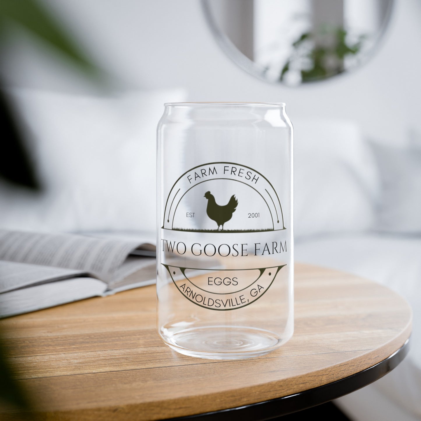 Custom Egg Farm Sipper Glass | Personalized Tumbler | Farmer's Market Cup | Chicken Lover Gift | Gift for homesteader | 16oz Glass Tumbler