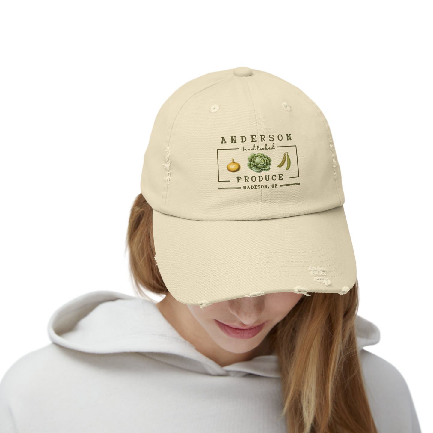 Custom Farm Unisex Distressed Cap | Personalized Vegetable Farmer Baseball Hat | Gift for Farmers | Farmer's Market Hat | Homesteading
