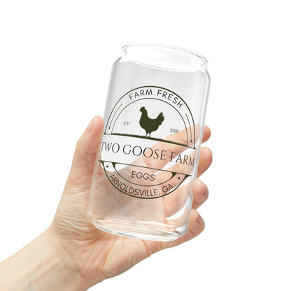 Custom Egg Farm Sipper Glass | Personalized Tumbler | Farmer's Market Cup | Chicken Lover Gift | Gift for homesteader | 16oz Glass Tumbler