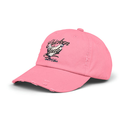 Chicken Lady Unisex Distressed Cap | Cotton Twill Hat | Chicken Lover Hat | Gift for Chicken Keeper | Homestead Gift