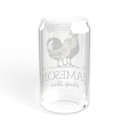 Custom Family Farm Sipper Glass | Personalized Tumbler | Farmer's Market Cup | Chicken Lover Gift | Gift for homesteader 16oz Glass Tumbler