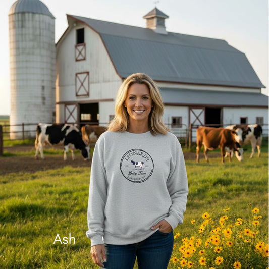 Custom Dairy Farm Unisex Crewneck Sweatshirt