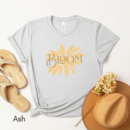 Bloom Tee | Floral Jersey Short Sleeve Tee | Daisy T-shirt | Mother's Day Gift | Motivational Tshirt | Wildflower Tee | Gift for Gardener