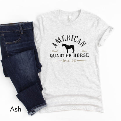 American Quarter Horse Tee | Horse Lover Short Sleeve Tee | Equestrian T-shirt | Gift for Quarter Horse Lover | Pastel Spring Color Tee