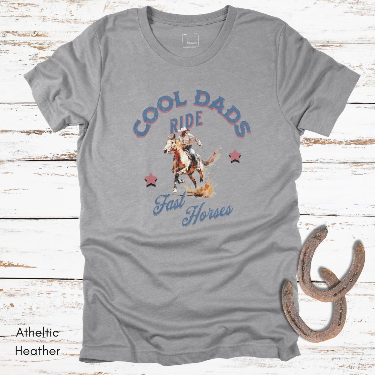 Cool Dads Ride Fast Horses T-shirt Jersey Light Weight Tee | Gift for Horse Loving Dads | Cowboy Tshirt | Western T-shirt