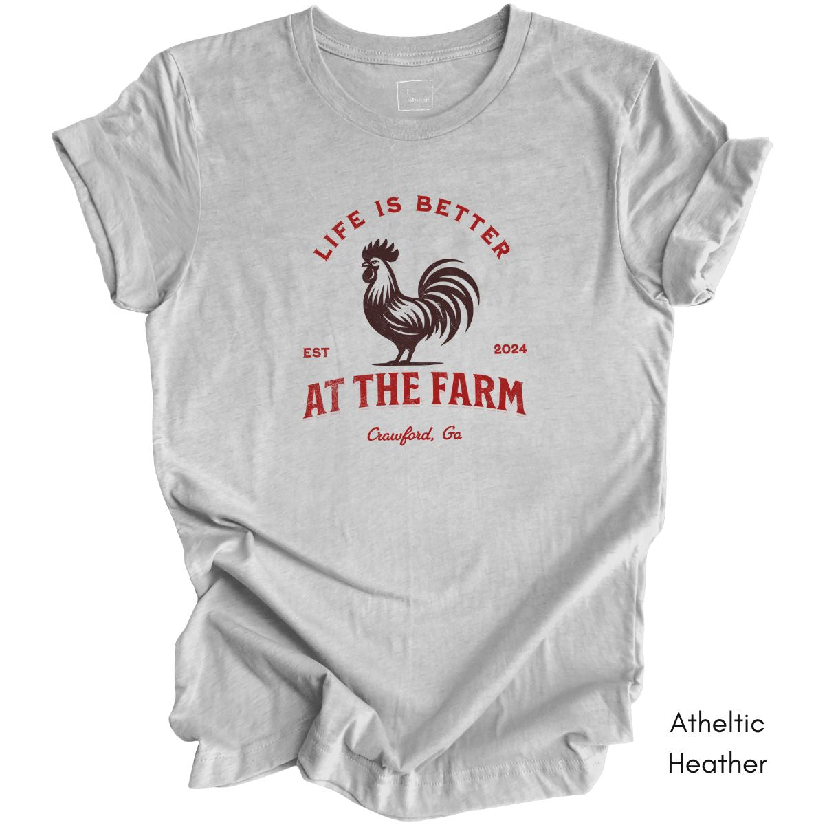 Custom Life is Better on the Farm Tee | Jersey Short Sleeve Tee | Local Farm T-shirt | | Gift for Farmer Tshirt | Rooster Chicken Tee