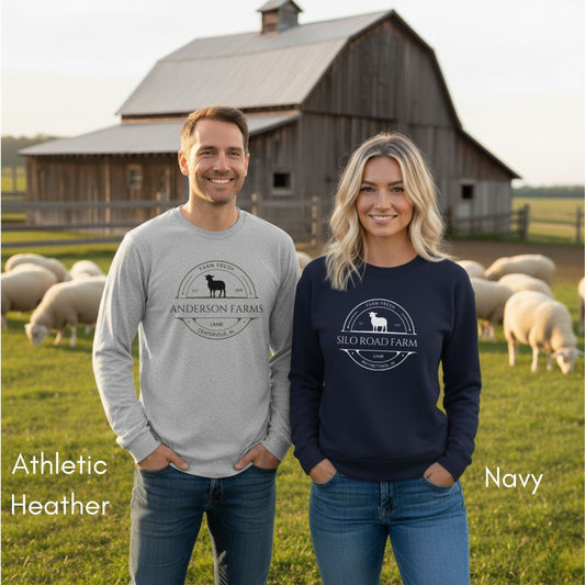 Custom Sheep Lamb Farm Long Sleeve Light Weight Jersey T-shirt