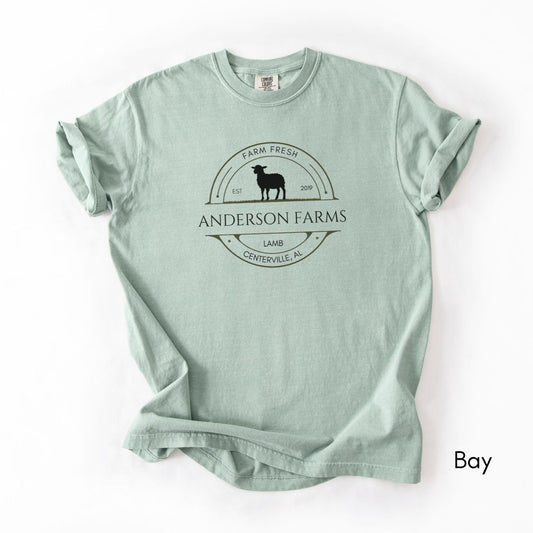 Custom Sheep Lamb Farm Midweight Garment Dyed T-shirt