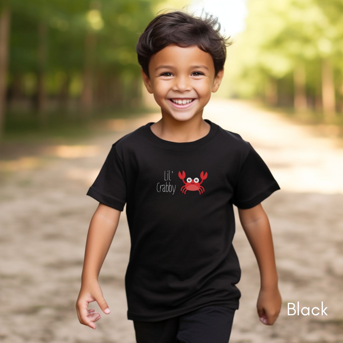 Lil' Crabby YOUTH Short Sleeve Tee | Funny Crab Tshirt | Marine Life Pun Shirt | Funny Kid's Tshirt | Silly Grouchy Child Tee