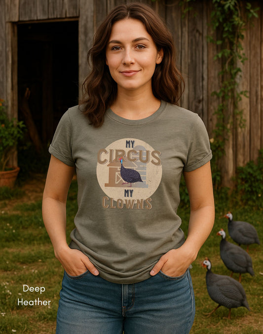 Funny Guinea Fowl Light Weight Jersey T-shirt - My Circus My Clowns