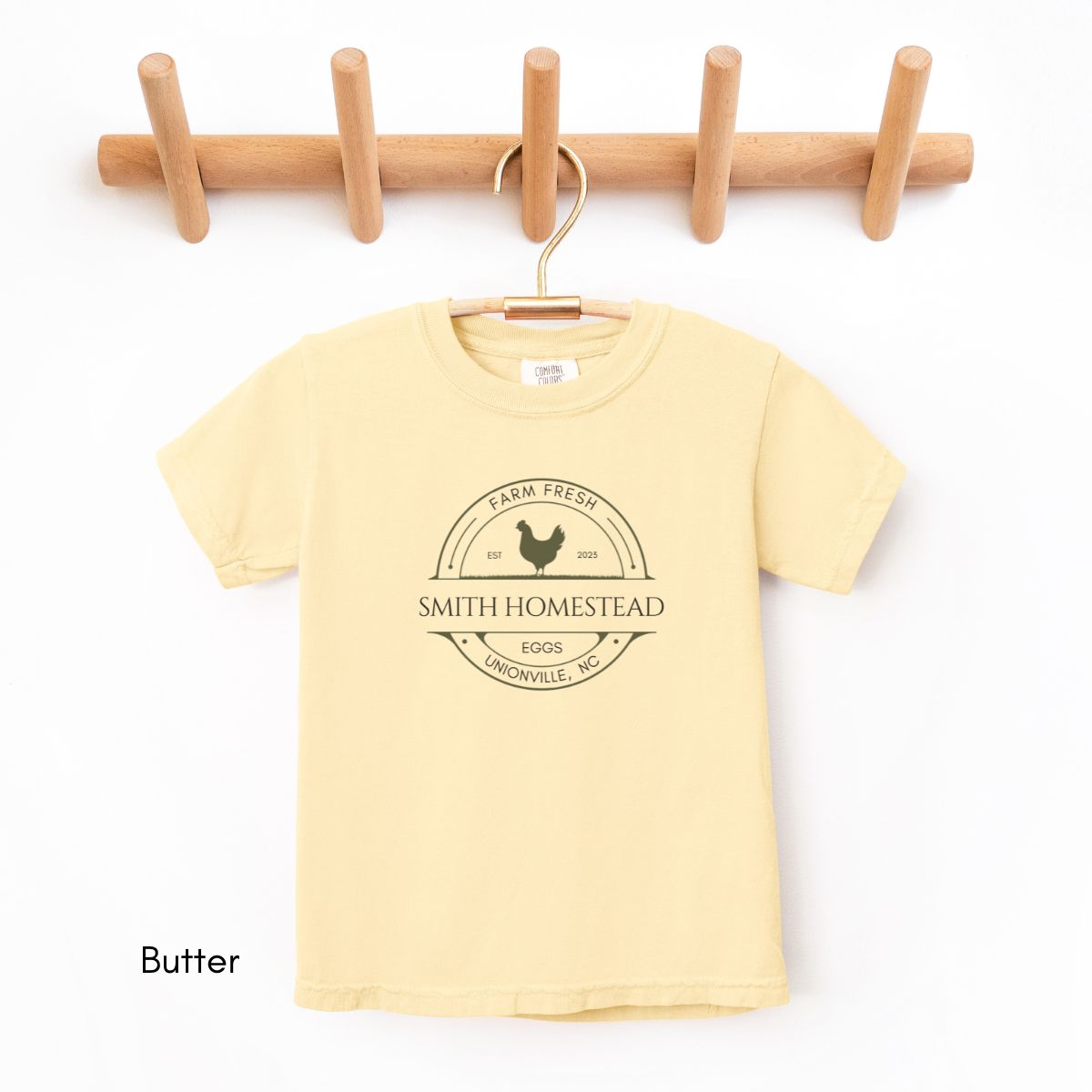 Custom Egg Farm KIDS Comfort Colors Midweight Tee - Personalized Farm Tshirt, Gift for Homesteaders, Local Egg Dealer T-shirt
