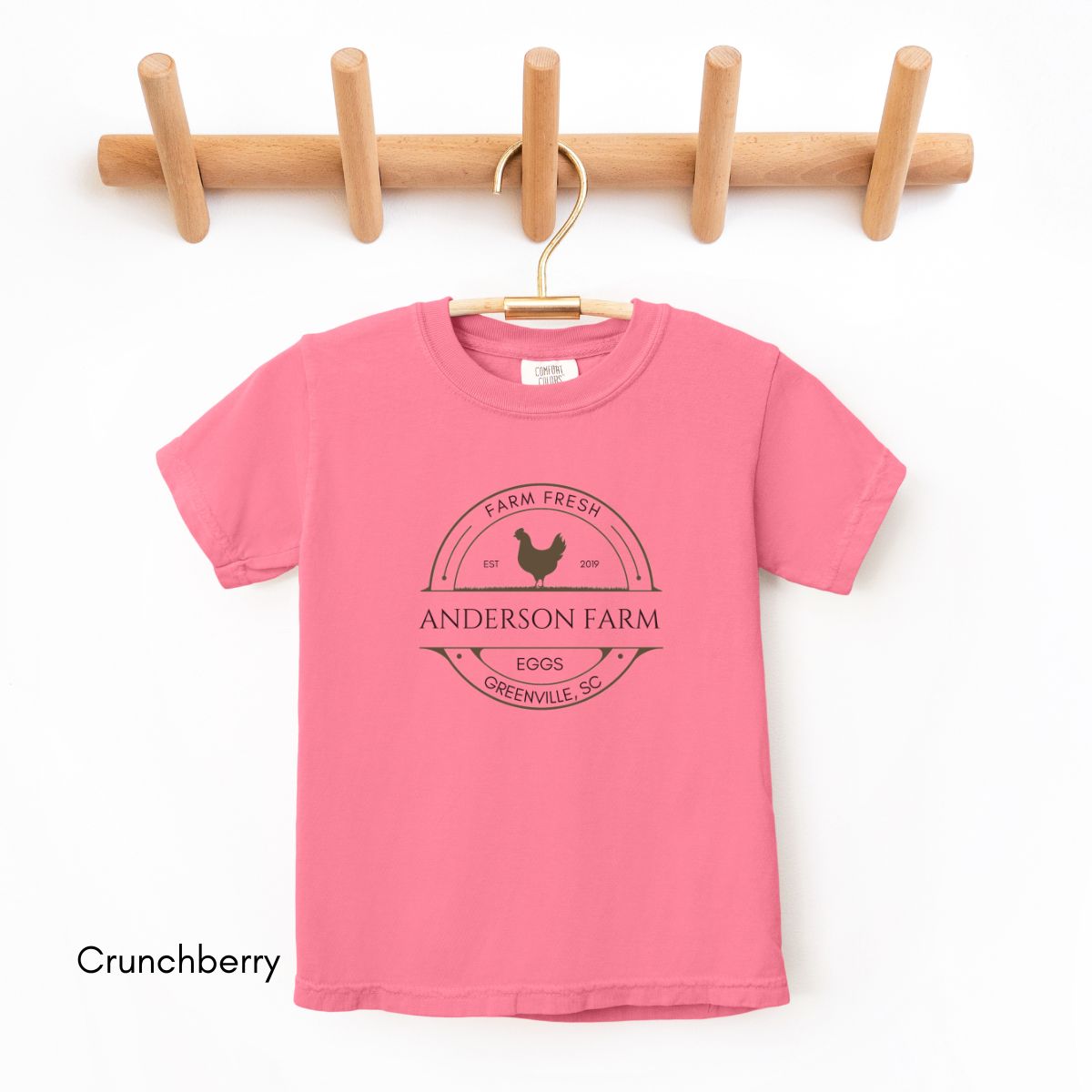 Custom Egg Farm KIDS Comfort Colors Midweight Tee - Personalized Farm Tshirt, Gift for Homesteaders, Local Egg Dealer T-shirt