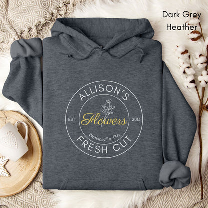 CUSTOM Flower Farm HOODIE Unisex Heavy Blend Hooded Sweatshirt | Personalized Florist | Farmer's Market Sweatshirt | Gift for Florist | Flower Farmer Shirt