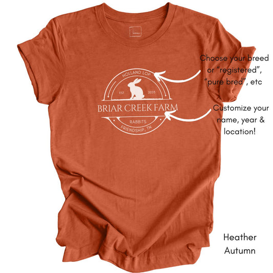 Custom Rabbit Farm Unisex Jersey Tee