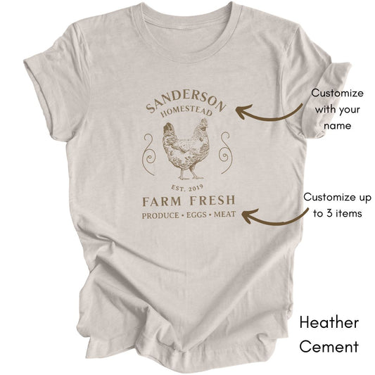 Custom Homestead/ Farm Chicken Tshirt