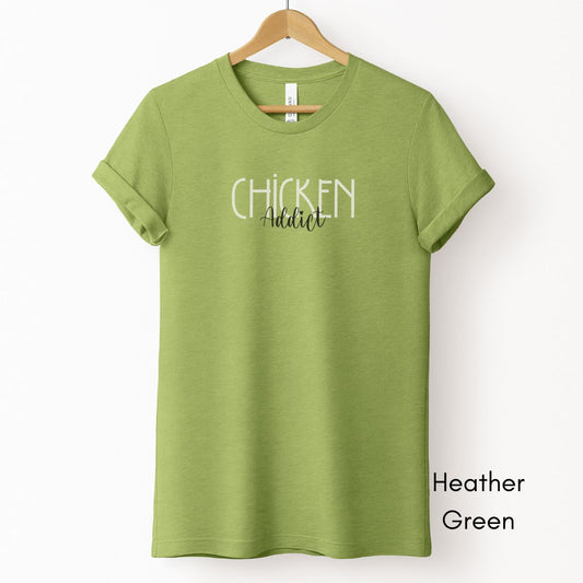 Chicken Addict Tee | Unisex Jersey Short Sleeve Tee | Gift for Chicken Lover | Chicken Keeper Tshirt | Poultry Enthusiast T-shirt