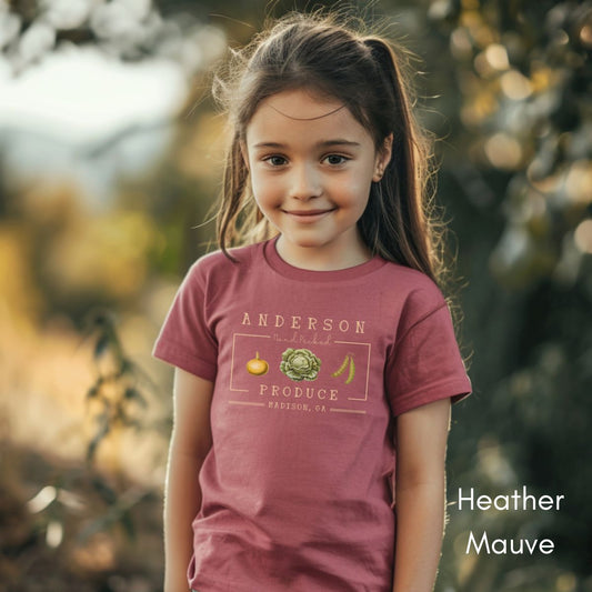 Custom Youth/Kids Local Farm Short Sleeve Tee - Personalized Vegetable Tee, Farmer's Market Tshirt, Homesteading T-shirt