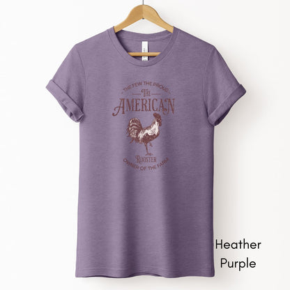 American RoosterTee | Chicken Lover T-shirt | Gift for Chicken Owner | Farm Life Tshirt | Pastel Spring Color Tee