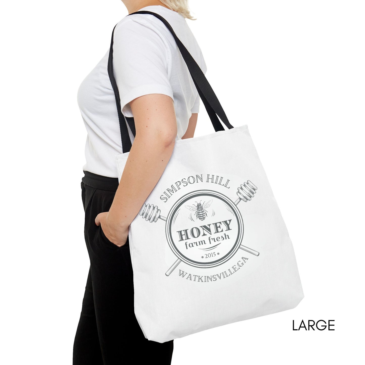 Custom Honey Farm Tote Bag Personalized Farmer's Market Bag Local Honey Dealer Shoulder Bag Bee Keeper Tote