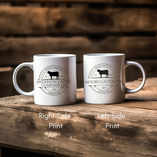 Custom Cattle Farm Ceramic Mug 11 or 15oz HEIFER Version