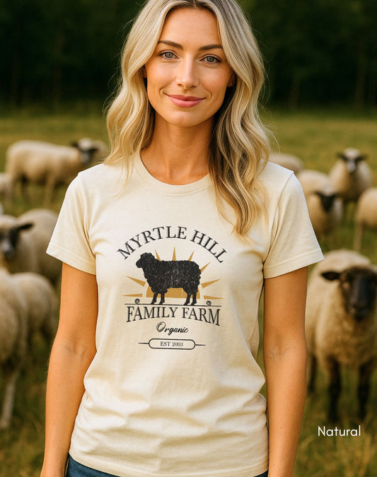 Custom Family Sheep Farm Unisex Jersey Light Weight T-shirt