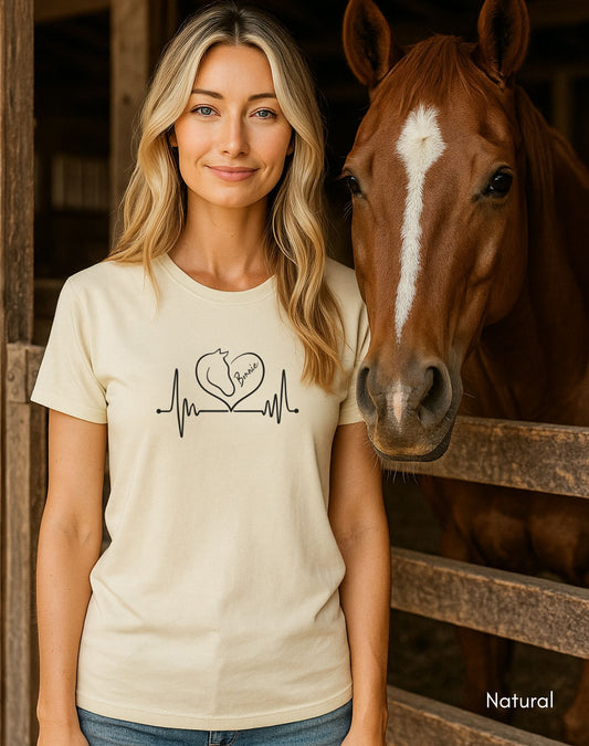 Custom Heart Horse Tee Unisex Jersey Light Weight Tee