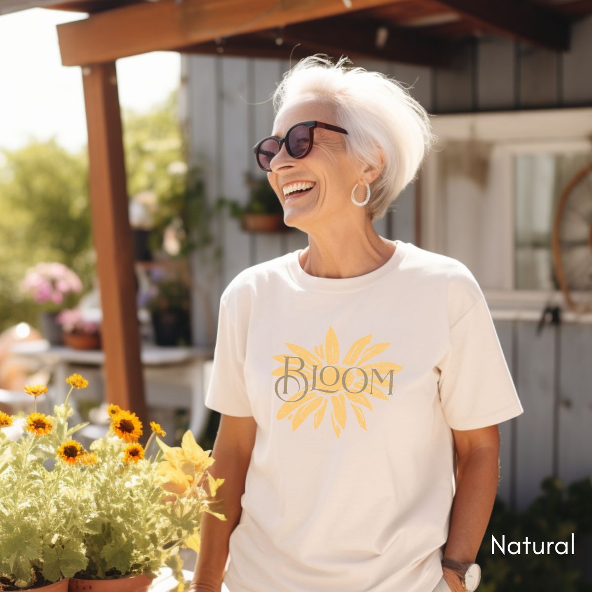 Bloom Tee | Floral Jersey Short Sleeve Tee | Daisy T-shirt | Mother's Day Gift | Motivational Tshirt | Wildflower Tee | Gift for Gardener
