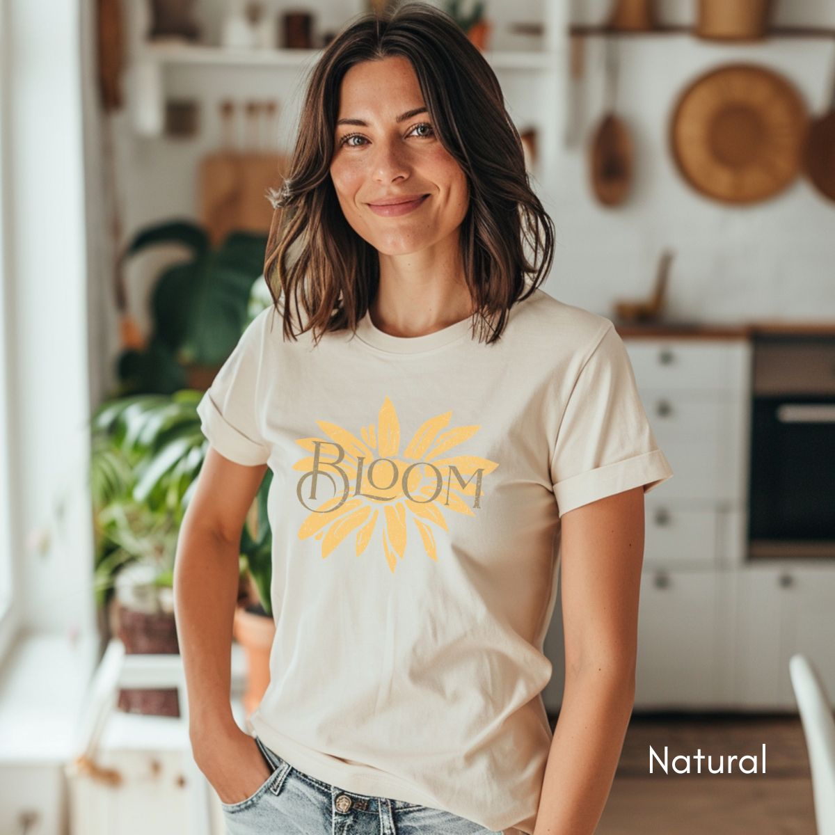 Bloom Tee | Floral Jersey Short Sleeve Tee | Daisy T-shirt | Mother's Day Gift | Motivational Tshirt | Wildflower Tee | Gift for Gardener