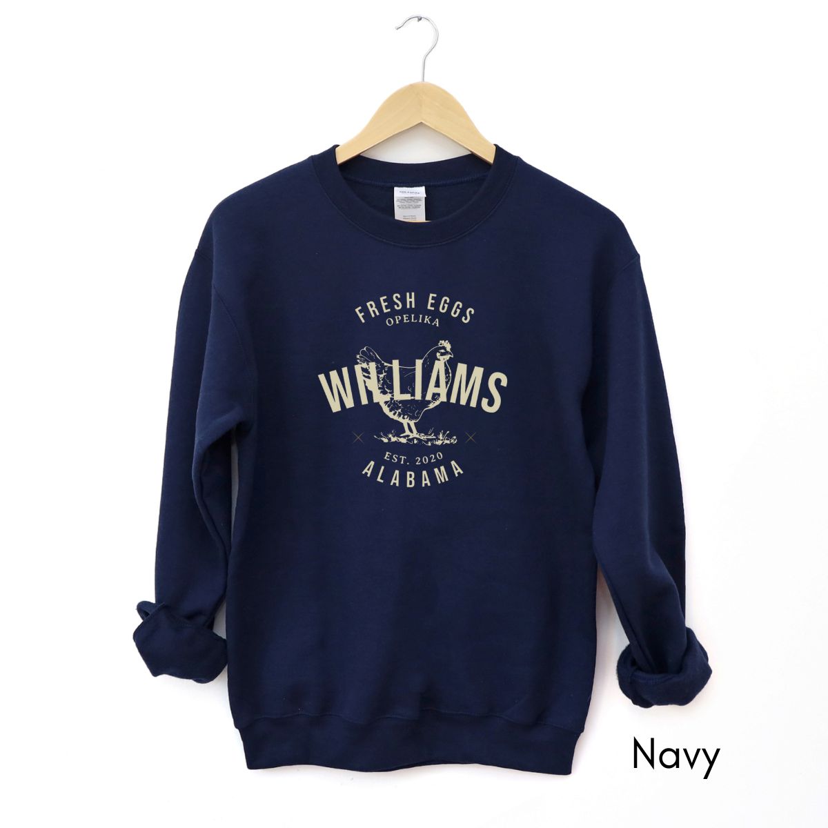 Custom Local Egg Farm Unisex Crewneck Sweatshirt| Local Egg Dealer sweatshirt | Personalized Gift for Chicken Farmer | Farmer's Market Homesteading Sweatshirt