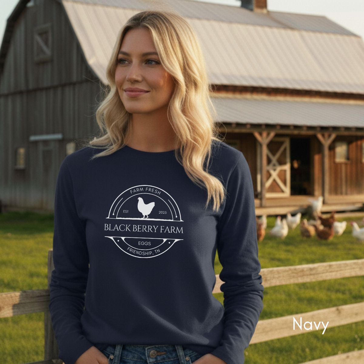 Custom Long Sleeve Light Weight Jersey Local Egg Farm Tee