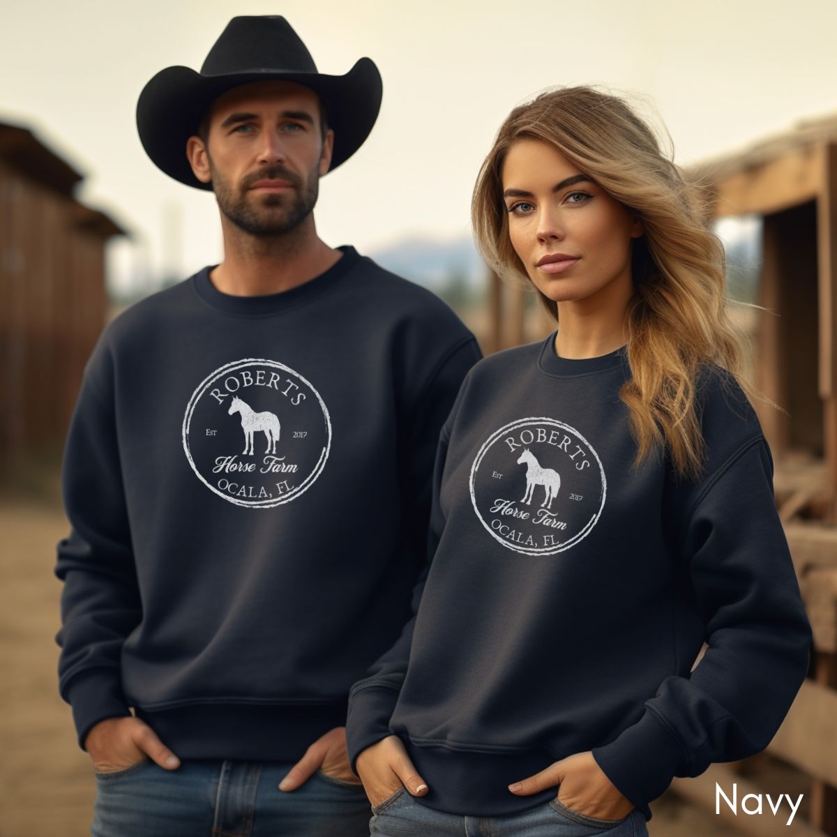 Custom Local Horse Farm Unisex Crewneck Sweatshirt | Horse Lover shirt | Gift for Equestrian | Personalized Horse Farm Sweatshirt