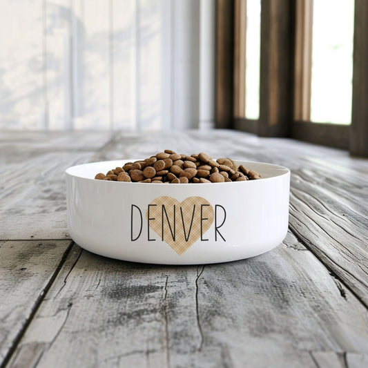 Custom Preppy Plaid Pet Bowl | Personalized Dog food or Cat Food Bowl