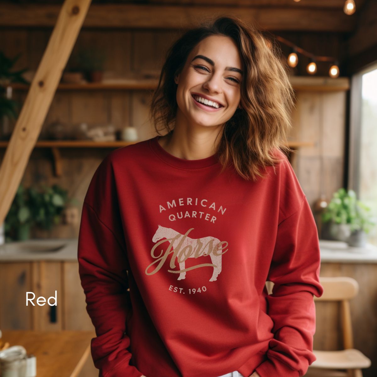 American Quarter Horse - Unisex Crewneck Sweatshirt | Horse Lover shirt | Gift for Equestrian | Horse Breed Sweatshirt