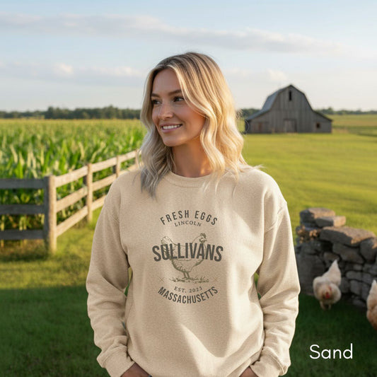 Custom Local Egg Farm Unisex Crewneck Sweatshirt