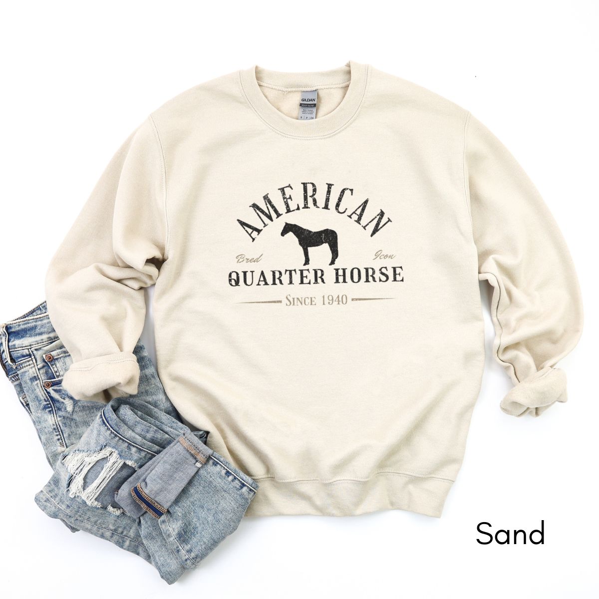American Quarter Horse - Unisex Crewneck Sweatshirt | Horse Lover shirt | Gift for Equestrian | Horse Breed Sweatshirt
