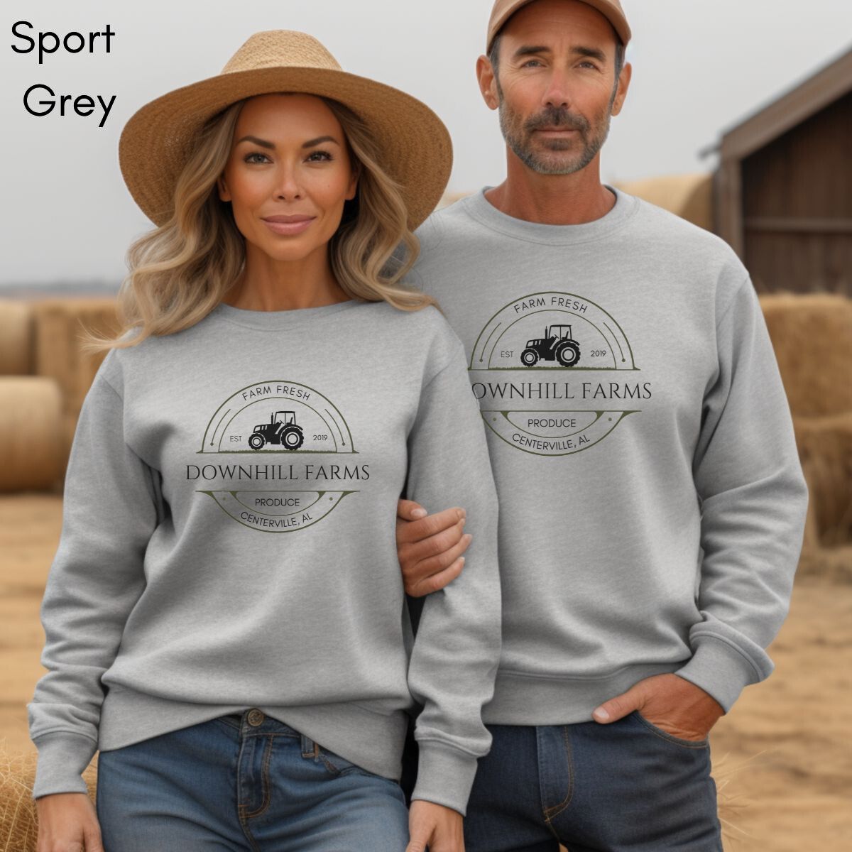 Custom Farm Tractor Unisex Crewneck Sweatshirt