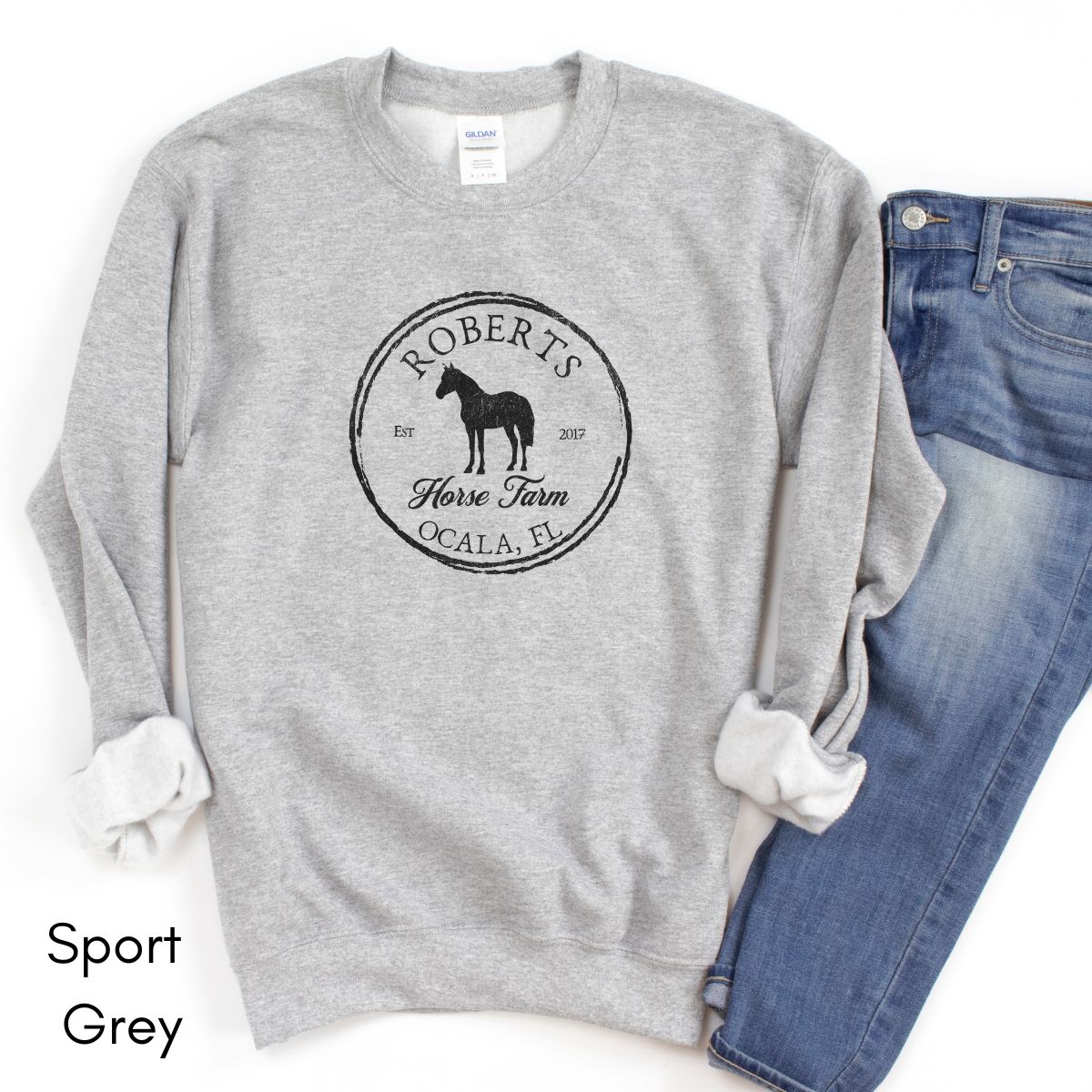 Custom Local Horse Farm Unisex Crewneck Sweatshirt | Horse Lover shirt | Gift for Equestrian | Personalized Horse Farm Sweatshirt