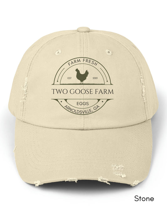 Custom Egg Farm Unisex Distressed Cap | Cotton Twill Personalized Hat | Local Egg Dealer Hat | Gift for chicken farmers | Homestead Gift