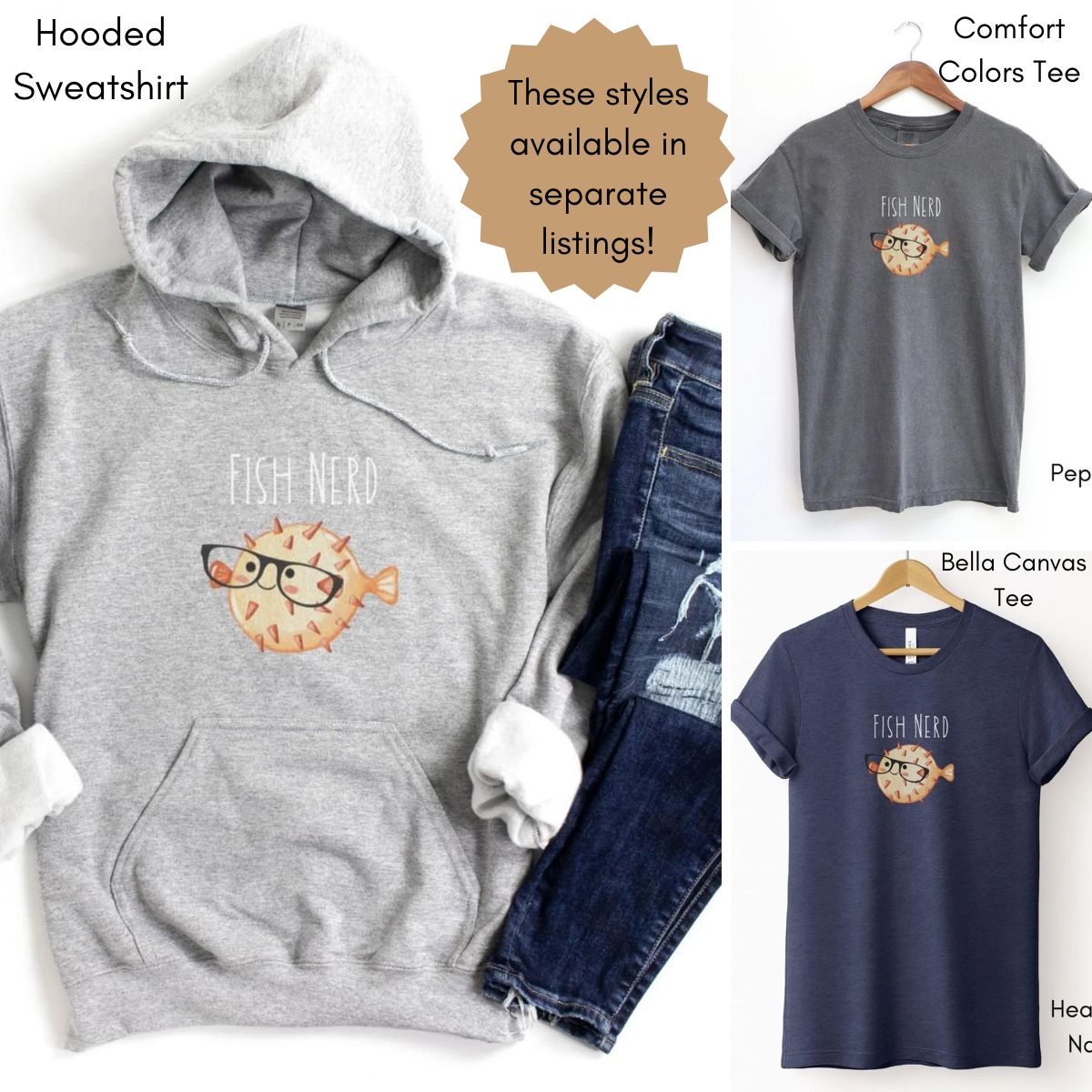 Fish Nerd - Unisex Crewneck Sweatshirt Funny Fish Lover shirt Gift for Aquarium Enthusiast Sweatshirt Ichthyology Sweatshirt Salt Water Fish