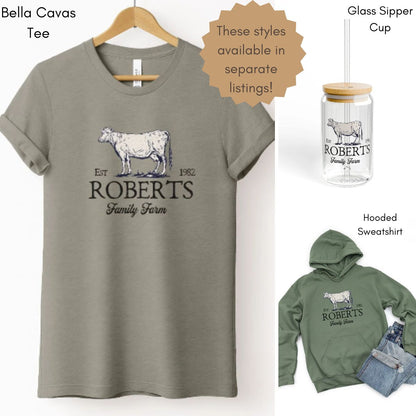 Custom Dairy Cow Family Farm Sweatshirt- Unisex Crewneck Sweatshirt| Farmer's Market sweatshirt | Personalized Farmer Sweatshirt | Cow Lover Gift