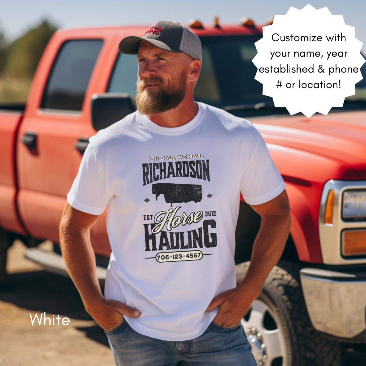 Custom Horse/Livestock Hauling tee | Local Equine Transport T-shirt | Personalized Tee | Gift for Horse Business Owner