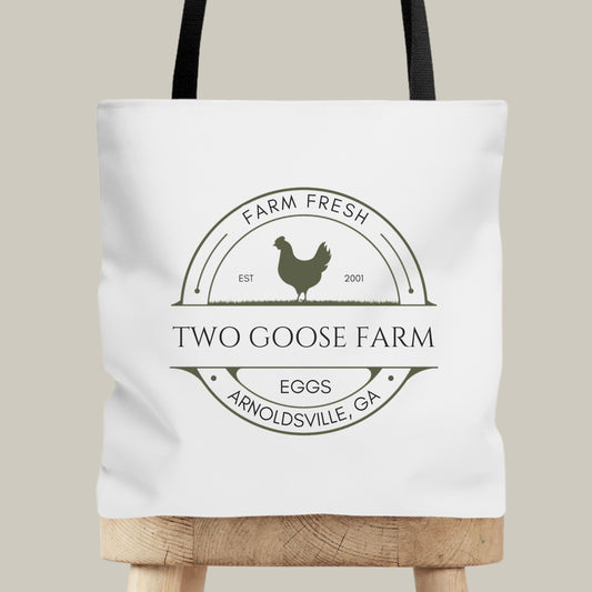 Custom Egg Farm Tote Bag Personalized Farmer's Market Bag Local Egg Dealer Shoulder Bag