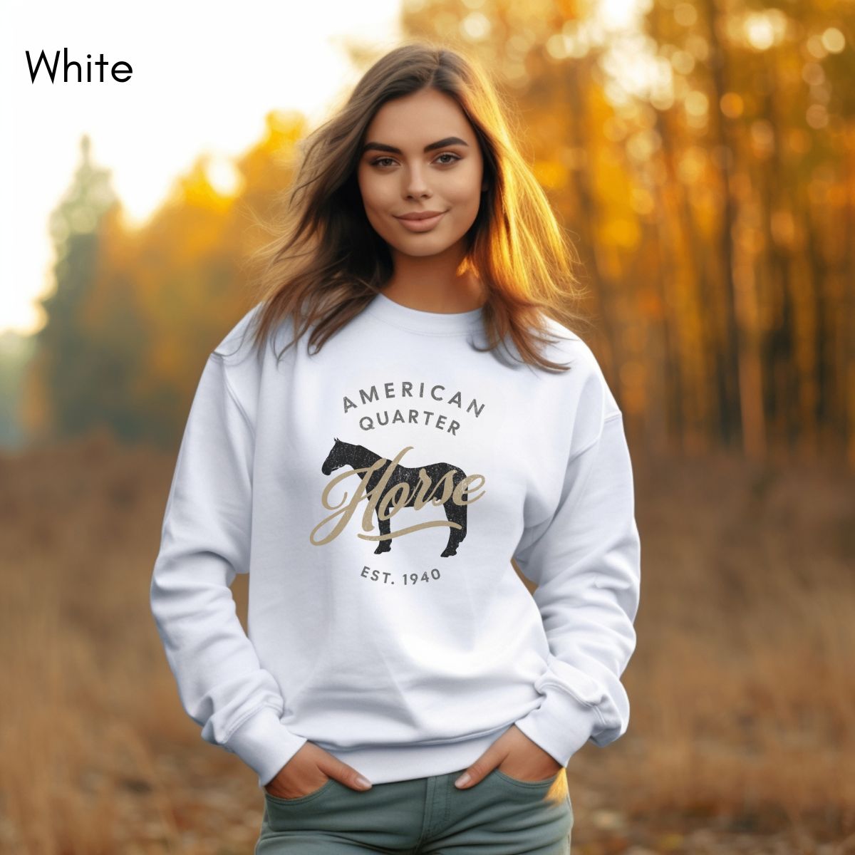 American Quarter Horse - Unisex Crewneck Sweatshirt | Horse Lover shirt | Gift for Equestrian | Horse Breed Sweatshirt