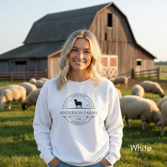 Custom Lamb Sheep Farm Unisex Crewneck Sweatshirt