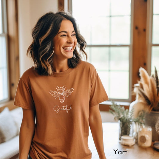Bee Grateful Unisex Garment-Dyed Midweight T-shirt