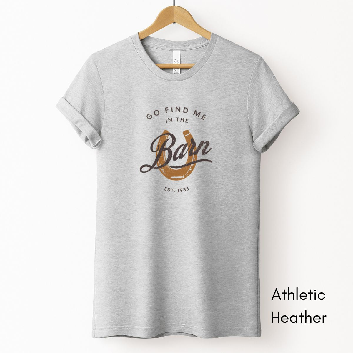 Find Me in the Barn Tee | Equestrian Short Sleeve Tee | Horse Lover T-shirt | Mother's Day Gift | Pastel Spring Color Tee