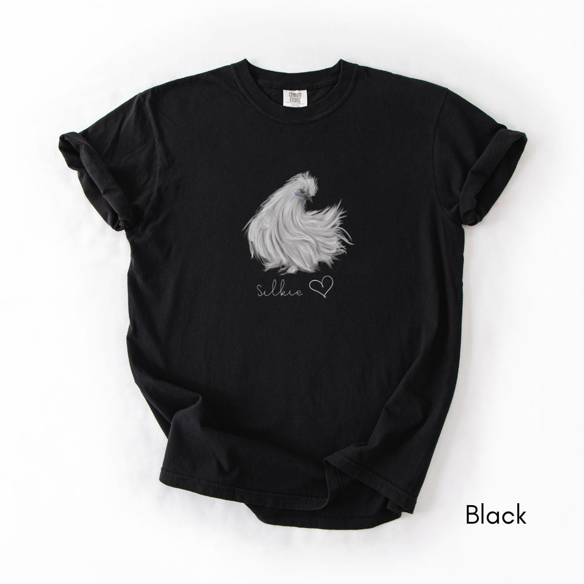Silkie Chicken Love Unisex Garment Dyed Medium Weight T-shirt