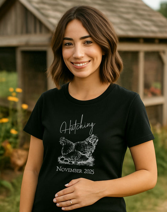 Hatching Custom Pregnancy Announcement Tee - Unisex Jersey Light Weight T-shirt