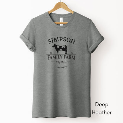 Custom Family Farm tee | Local Dairy Farmer T-shirt | Personalized Farm Tee | Gift for Homesteader | Farmer's Market Tshirt