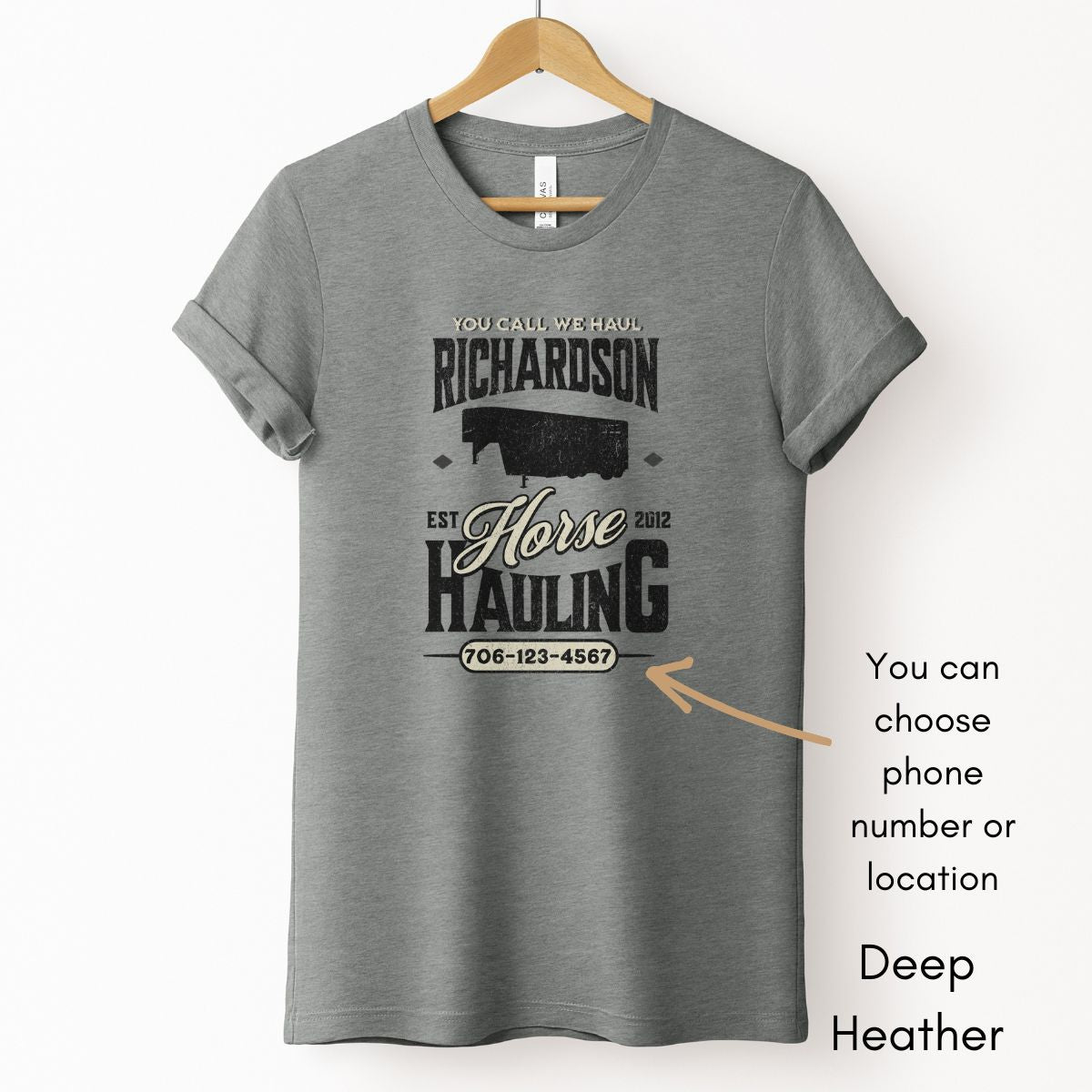 Custom Horse/Livestock Hauling tee | Local Equine Transport T-shirt | Personalized Tee | Gift for Horse Business Owner